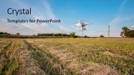  Presentation with drone technology green and black - Colorful PPT layouts enhanced with drone quad copter on green backdrop and a light blue colored foreground