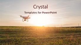  Presentation with corn field - Colorful slides enhanced with drone quad copter on green backdrop and a lemonade colored foreground