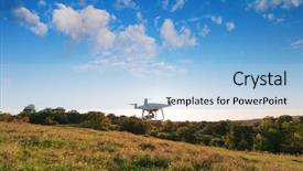  Presentation with corn field - PPT theme having drone quad copter on green background and a light blue colored foreground