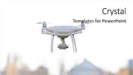  Presentation with corn field - Presentation having drone quad copter on green background and a white colored foreground