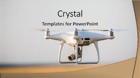  Presentation with corn field - Slide deck with drone quad copter on green background and a light gray colored foreground