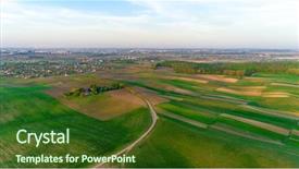  Presentation with corn field - Amazing slide deck having drone quad copter on green backdrop and a  colored foreground