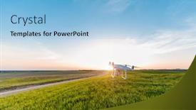  Presentation with drone - Audience pleasing slide set consisting of drone-quad-copter-on-green backdrop and a light blue colored foreground