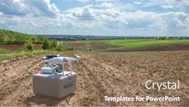  Presentation with drone - Presentation theme having drone-quad-copter-on-green background and a coral colored foreground