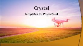  Presentation with corn field circles - Beautiful presentation design featuring drone quad copter on yellow backdrop and a  colored foreground