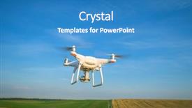  Presentation with corn field - Slide deck consisting of drone quad copter on yellow background and a  colored foreground