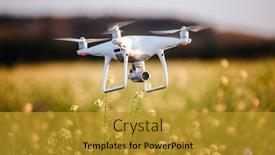  Presentation with drone - Colorful presentation design enhanced with drone-quad-copter-on-yellow backdrop and a gold colored foreground
