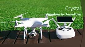  Presentation with camera drone - PPT layouts with drone-quad-copter-with-high background and a forest green colored foreground