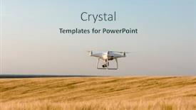  Presentation with quadcopter - PPT theme featuring drone-quadcopter-on-green-corn background and a lemonade colored foreground