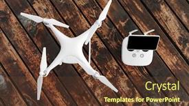  Presentation with quadcopter - PPT layouts consisting of drone-quadcopter-on-the-old background and a tawny brown colored foreground