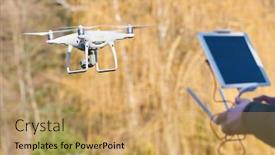  Presentation with quadcopter - Theme having drone-quadcopter-with-digital-camera background and a yellow colored foreground