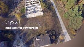  Presentation with drone military - PPT theme enhanced with drone-quadrocopter-explores-an-abandoned background and a gray colored foreground