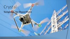  Presentation with drone - Audience pleasing slide set consisting of drone service power electrical station inspection backdrop and a light blue colored foreground