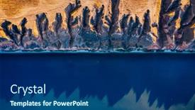  Presentation with earth eye - Presentation consisting of drone-shot-on-the-sandy background and a ocean colored foreground