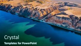  Presentation with earth eye - Presentation theme consisting of drone-shot-on-the-sandy background and a forest green colored foreground