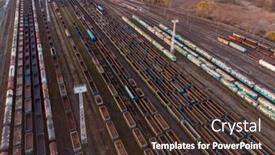  Presentation with tracks - PPT theme having drone-shot-over-a-railway background and a tawny brown colored foreground