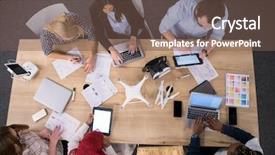  Presentation with technology learning - Cool new slides with drone technology for future backdrop and a violet colored foreground