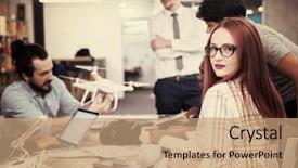  Presentation with business ventures - Audience pleasing slide set consisting of drone technology for future backdrop and a coral colored foreground