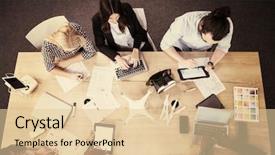  Presentation with business ventures - PPT theme with drone technology for future background and a lemonade colored foreground