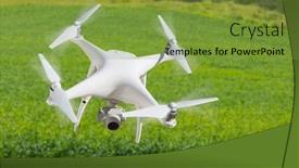  Presentation with unmanned - PPT theme enhanced with drone-unmanned-aircraft-flying background and a tawny brown colored foreground