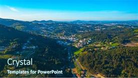  Presentation with green city - Presentation featuring drone-view-of-a-beautiful background and a navy blue colored foreground