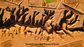  Presentation with grand canyon - Slide set featuring drone-view-of-an-incised background and a gold colored foreground