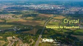  Presentation with going green - Slide deck with drone-view-of-asphalt-road background and a tawny brown colored foreground