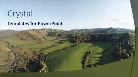  Presentation with autumn view autumn nature - PPT theme with drone-view-of-autumn-meadow background and a sky blue colored foreground