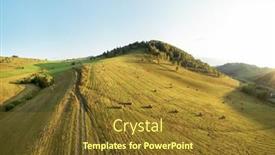  Presentation with autumn view autumn nature - Colorful slide set enhanced with drone-view-of-autumn-meadow backdrop and a tawny brown colored foreground