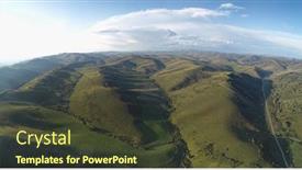  Presentation with autumn view autumn nature - Audience pleasing presentation theme consisting of drone-view-of-autumn-meadow backdrop and a tawny brown colored foreground