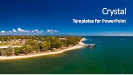  Presentation with queensland - Colorful PPT layouts enhanced with drone view of bongaree jetty backdrop and a dark gray colored foreground