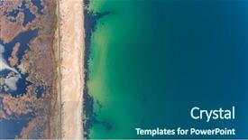  Presentation with bulgarian - Slide deck with drone view of bulgarian coastline background and a ocean colored foreground