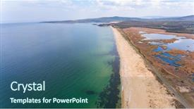  Presentation with bulgarian - Colorful PPT theme enhanced with drone view of bulgarian coastline backdrop and a ocean colored foreground