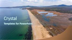  Presentation with bulgarian - Audience pleasing slide deck consisting of drone view of bulgarian coastline backdrop and a ocean colored foreground