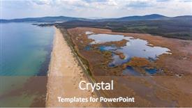  Presentation with bulgarian - PPT layouts featuring drone view of bulgarian coastline background and a coral colored foreground