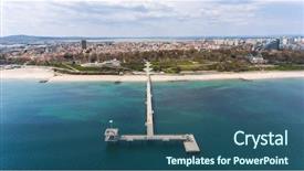  Presentation with bulgarian - Audience pleasing PPT theme consisting of drone view of bulgarian coastline backdrop and a ocean colored foreground