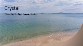  Presentation with bulgarian - Cool new slide deck with drone view of bulgarian coastline backdrop and a light blue colored foreground