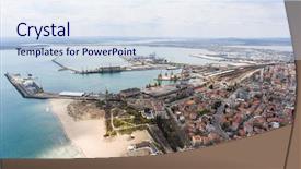  Presentation with bulgarian - PPT theme having drone view of bulgarian coastline background and a sky blue colored foreground