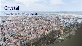  Presentation with bulgarian - Presentation design featuring drone view of bulgarian coastline background and a sky blue colored foreground