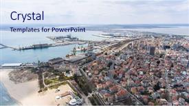  Presentation with bulgarian - Cool new PPT theme with drone view of bulgarian coastline backdrop and a sky blue colored foreground