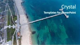  Presentation with bulgarian - Presentation theme consisting of drone view of bulgarian coastline background and a ocean colored foreground