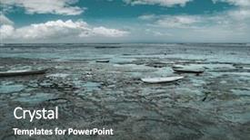  Presentation with tide - Presentation theme having drone view of low tide background and a dark gray colored foreground