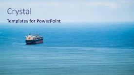  Presentation with sea water - Slides featuring drone-view-of-modern-tanker background and a sky blue colored foreground