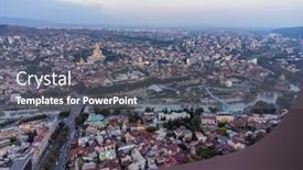  Presentation with drone - Presentation with drone-view-of-old-city background and a  colored foreground