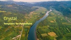  Presentation with drone - Slide deck enhanced with drone-view-of-river-drina background and a tawny brown colored foreground