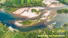  Presentation with bosnia - Amazing PPT theme having drone-view-of-river-drina backdrop and a tawny brown colored foreground