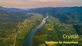  Presentation with bosnia - Beautiful slide deck featuring drone-view-of-river-drina backdrop and a tawny brown colored foreground