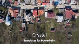  Presentation with aerial view of cape town - Slide set with drone view of small town background and a dark gray colored foreground