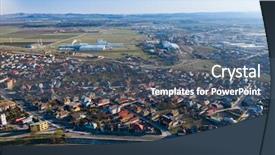  Presentation with aerial view of cape town - Colorful presentation design enhanced with drone view of small town backdrop and a ocean colored foreground