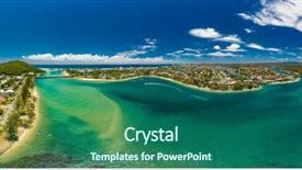  Presentation with queensland - Presentation design consisting of drone view of tallebudgera creek background and a ocean colored foreground